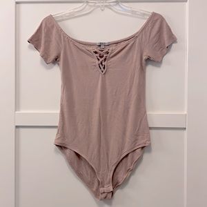 Charlotte Russe tan bodysuit